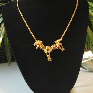 Kirks Folly ‘Hang in There’ Teddy Bear charm necklace